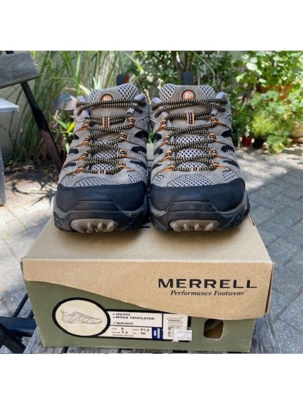 Merrell Moab Ventilator Hiking Shoes Mens Size 8 Walnut Brown Vibram Sole J86595 - Picture 3 of 10